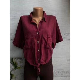 Фотография Рубашка женская летняя 8369 wine р.S-L "SHEPARIS" недорого оптом от прямого поставщика
