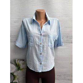 Фотография Рубашка женская летняя 8380 l.blue р.S-L "SHEPARIS" недорого оптом от прямого поставщика