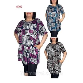 Туніка жіноча літня/напівбатал розміри XL-6XL (мікс кв) "NICOLAS" недорого від прямого постачальника