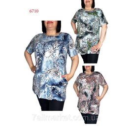 Туніка жіноча літня/напівбатал розміри XL-6XL (мікс кв) "NICOLAS" недорого від прямого постачальника