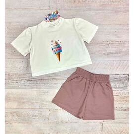 Костюм дитячий на дівчинку 2514 white-brown р.116-140 "LIMA SPORT" недорого оптом від прямого постачальника