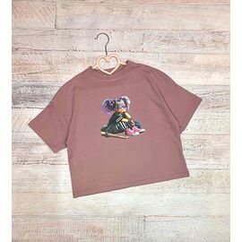 футболка дитяча на дівчинку LM42 brown р.134-158 "LIMA SPORT" недорого оптом від прямого постачальника