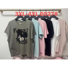 Фотография Футболка женская 6027 mix р.3XL-4XL "Believe" недорого оптом от прямого поставщика