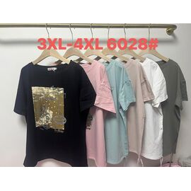 Фотография Футболка женская 6028 mix р.3XL-4XL "Believe" недорого оптом от прямого поставщика