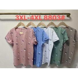 Фотография Футболка женская 8803 mix р.3XL-4XL "Believe" недорого оптом от прямого поставщика