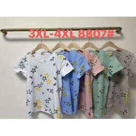 Фотография Футболка женская 8807 mix р.3XL-4XL "Believe" недорого оптом от прямого поставщика