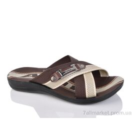 Шльопанці чоловічі пляжні Літо Akim brown (6 пар р.40-44) "Oscar" недорого оптом від прямого постачальника