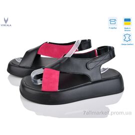 Босоніжки жіночі літні Літо 23211 ч.ш.+мал.з. (8 пар р.36-41) "Viscala" недорого оптом від прямого постачальника