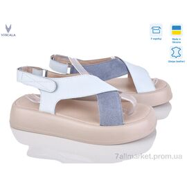 Босоніжки жіночі літні Літо 23211 джинс ш.+син.з. (8 пар р.36-40) "Viscala" недорого оптом від прямого постачальника