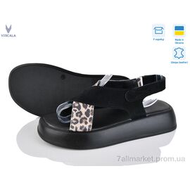 Босоніжки жіночі літні Літо 23211 ч.з.+лео нуб. (6 пар р.36-40) "Viscala" недорого оптом від прямого постачальника