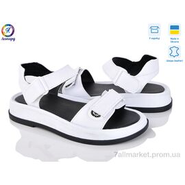 Фотография Босоножки женские летние Лето 139-2 white (8 пар р.36-40) "Леопард" недорого оптом от прямого поставщика