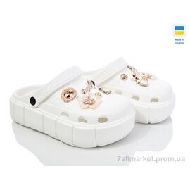 Крокси жіночі літні Літо 152-2-8 білий (6 пар р.36-40) "Golden Lion" недорого оптом від прямого постачальника