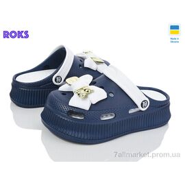 Фотография Кроксы женские летние Лето 155-4 т.синій (8 пар р.36-40) "Roks" недорого оптом от прямого поставщика