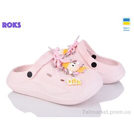 Фотография Кроксы женские летние Лето 160 пудра рожевий шнурок (6 пар р.36-40) "Roks" недорого оптом от прямого поставщика