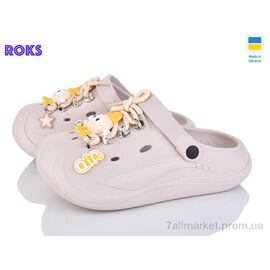 Фотография Кроксы женские летние Лето 160 беж жовтий шнурок (6 пар р.36-40) "Roks" недорого оптом от прямого поставщика