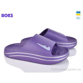 Шльопанці жіночі полегшені Літо 513-005 фіолет (8 пар р.37-40) "Roks" недорого оптом від прямого постачальника