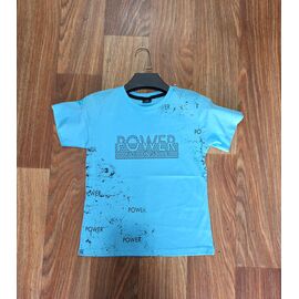 Фотография Футболка детская на мальчика M270 l.blue р.9-13 "MMZ" недорого оптом от прямого поставщика