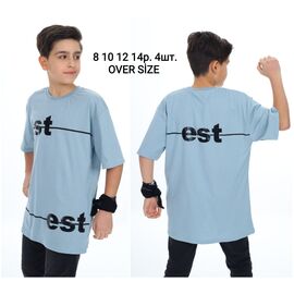 Фотография Футболка детская на мальчика M253 l.blue р.8-14 "MMZ" недорого оптом от прямого поставщика