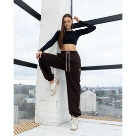 Штани спортивні жіночі Б28 brown р.S-XL "AZNA" недорого оптом від прямого постачальника