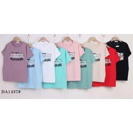 Фотография Футболка женская DA1437 mix р.54-62 "WHITE" недорого оптом от прямого поставщика