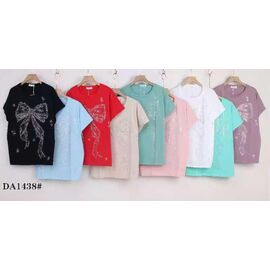 Фотография Футболка женская DA1438 mix р.54-62 "WHITE" недорого оптом от прямого поставщика