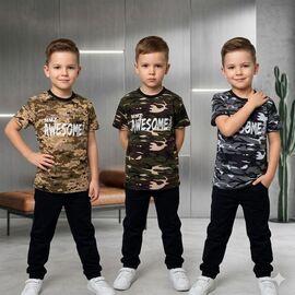 футболка дитяча на хлопчика F31-1 khaki р.4-8 "MMZ" недорого оптом від прямого постачальника