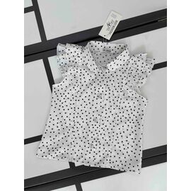 Блузка дитяча літня на дівчинку 608-1 white-black р.128-152 "Kosmy" недорого оптом від прямого постачальника