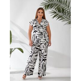 Фотография Костюм женский 6095 white р.48-54 "OSKA" недорого оптом от прямого поставщика