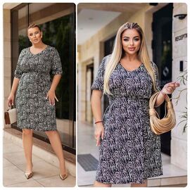 Сукня літня жіноча 867 black-beige р.50-56 "Potok" недорого оптом від прямого постачальника