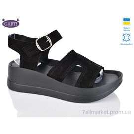 Фотография Босоножки женские летние Лето 2394 чорний замш (6 пар р.36-40) "Garti" недорого оптом от прямого поставщика