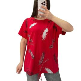 Фотография Футболка женская 25312 red р.L-2XL "G.L.S.A" недорого оптом от прямого поставщика