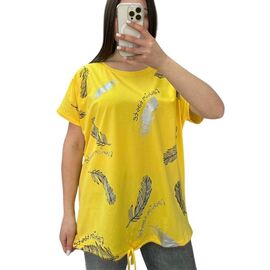 Фотография Футболка женская 25312 yellow р.L-2XL "G.L.S.A" недорого оптом от прямого поставщика