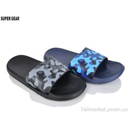 Шльопанці чоловічі пляжні Літо PU8933 mix (24 пар р.40-45) "Super Gear" недорого оптом від прямого постачальника