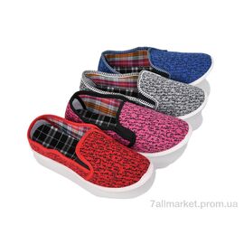 Фотография Слипоны женские тканевые Весна/осень SM196 mix (12 пар р.36-40) "Elmob" недорого оптом от прямого поставщика