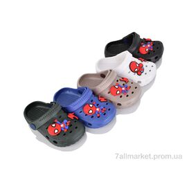 Фотография Кроксы детские летние Лето KR24 mix (12 пар р.24-29) "Elmob" недорого оптом от прямого поставщика