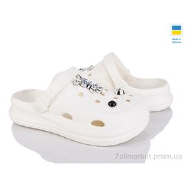 Фотография Кроксы женские летние Лето F652 молочний (5 пар р.37-41) "Inblue" недорого оптом от прямого поставщика