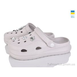 Фотография Кроксы женские летние Лето F652 сірий (5 пар р.37-41) "Inblue" недорого оптом от прямого поставщика