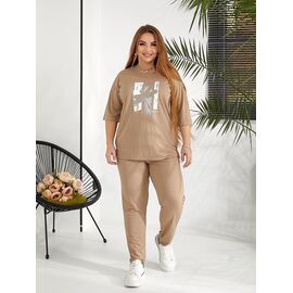 Фотография Костюм спортивный женский 6087 beige р.50-56 "OSKA" недорого оптом от прямого поставщика