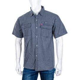 Фотография Рубашка мужская летняя C12 grey р.M-5XL "Logaster" недорого оптом от прямого поставщика