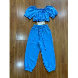 Фотография Блузка детская летняя на девочку 270 l.blue р.110-134 "Dingo" недорого оптом от прямого поставщика