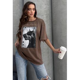 Фотография Футболка женская M93 brown р.S-L "Major" недорого оптом от прямого поставщика