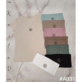 Фотография Футболка женская A031 mix р.42-48 "Kosta" недорого оптом от прямого поставщика