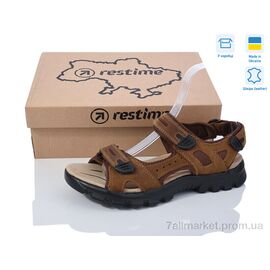 Фотография Сандалии мужские летние Лето NML25042 l.brown (8 пар р.40-45) "Restime" недорого оптом от прямого поставщика