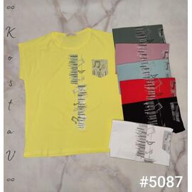 Фотография Футболка женская 5087 mix р.48-52 "Kosta" недорого оптом от прямого поставщика