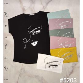 Фотография Футболка женская 5203 mix р.46-50 "Kosta" недорого оптом от прямого поставщика