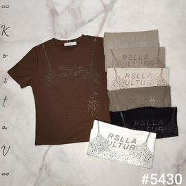 Фотография Футболка женская 5430 mix р.42-46 "Kosta" недорого оптом от прямого поставщика