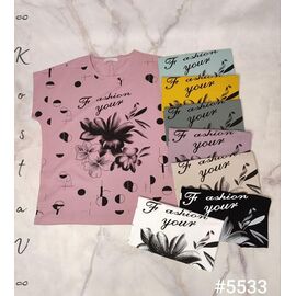 Фотография Футболка женская 5533 mix р.50-54 "Kosta" недорого оптом от прямого поставщика