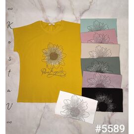 Фотография Футболка женская 5589 mix р.50-54 "Kosta" недорого оптом от прямого поставщика