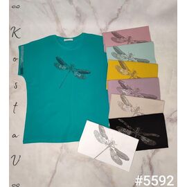 Фотография Футболка женская 5592 mix р.50-54 "Kosta" недорого оптом от прямого поставщика