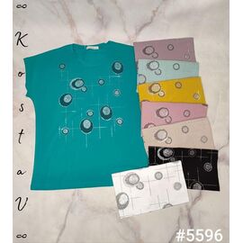 Фотография Футболка женская 5596 mix р.50-54 "Kosta" недорого оптом от прямого поставщика